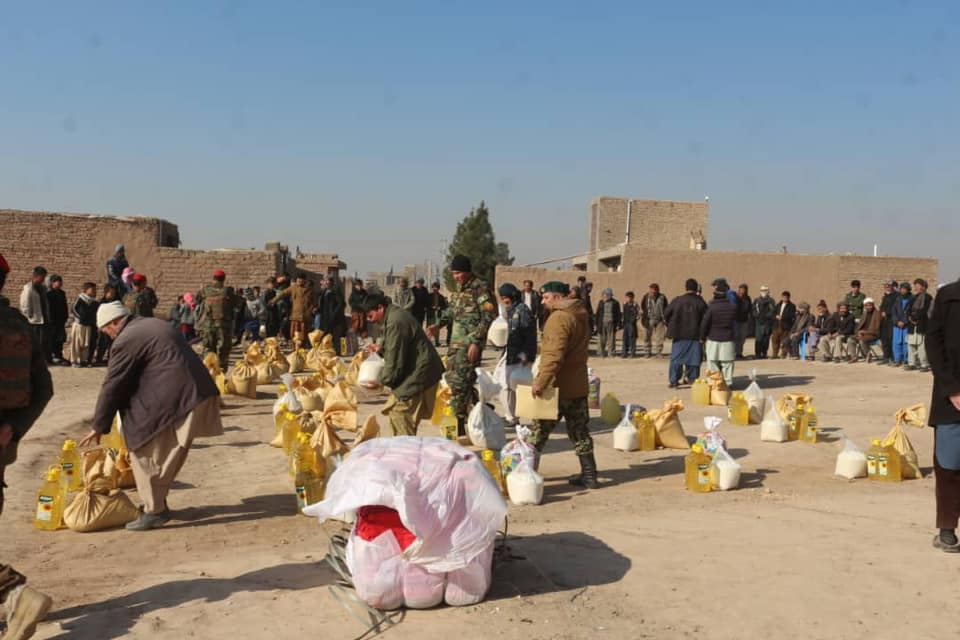 Afghan National Army helped foodstuffs for some needy families in Herat province!